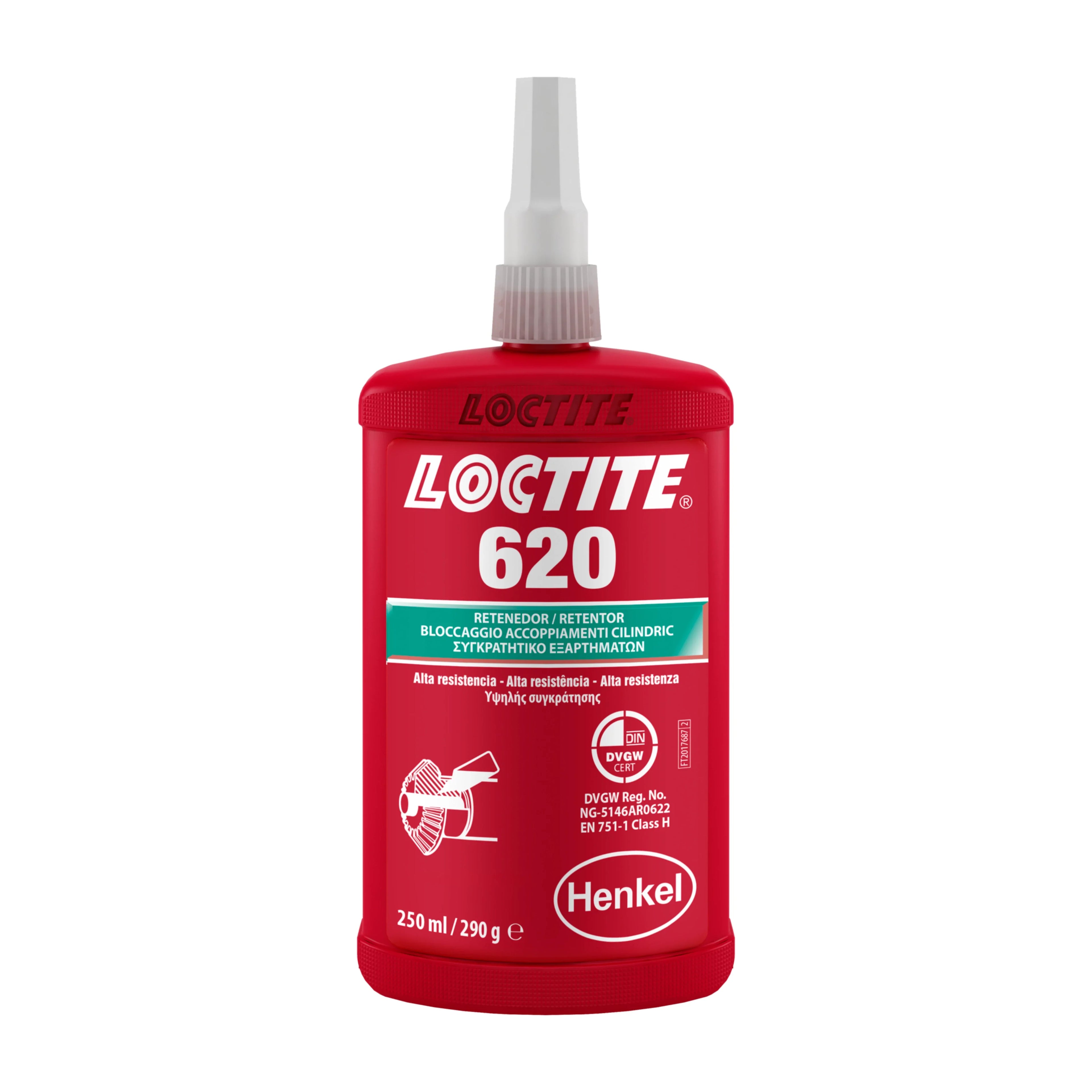 Loctite 620 - 250ml, Bloccante coassiale ad alta resistenza termica